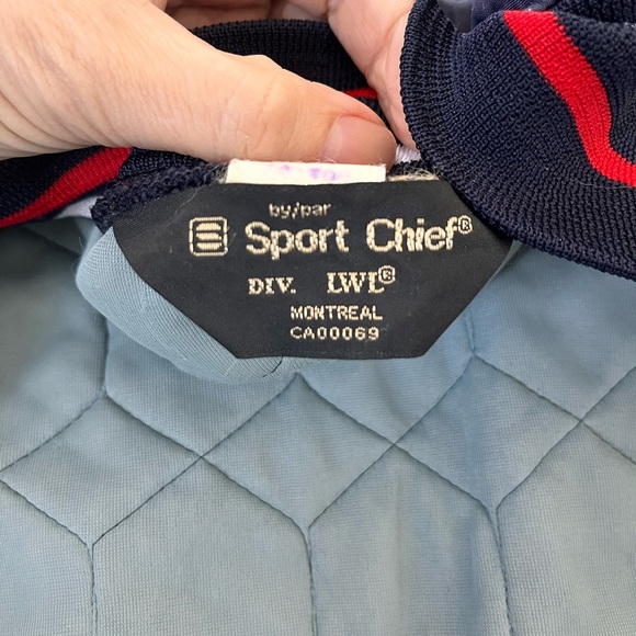 Vintage Neutral Gender Navy Quilted Bomber Jacket - Picture 8 of 14